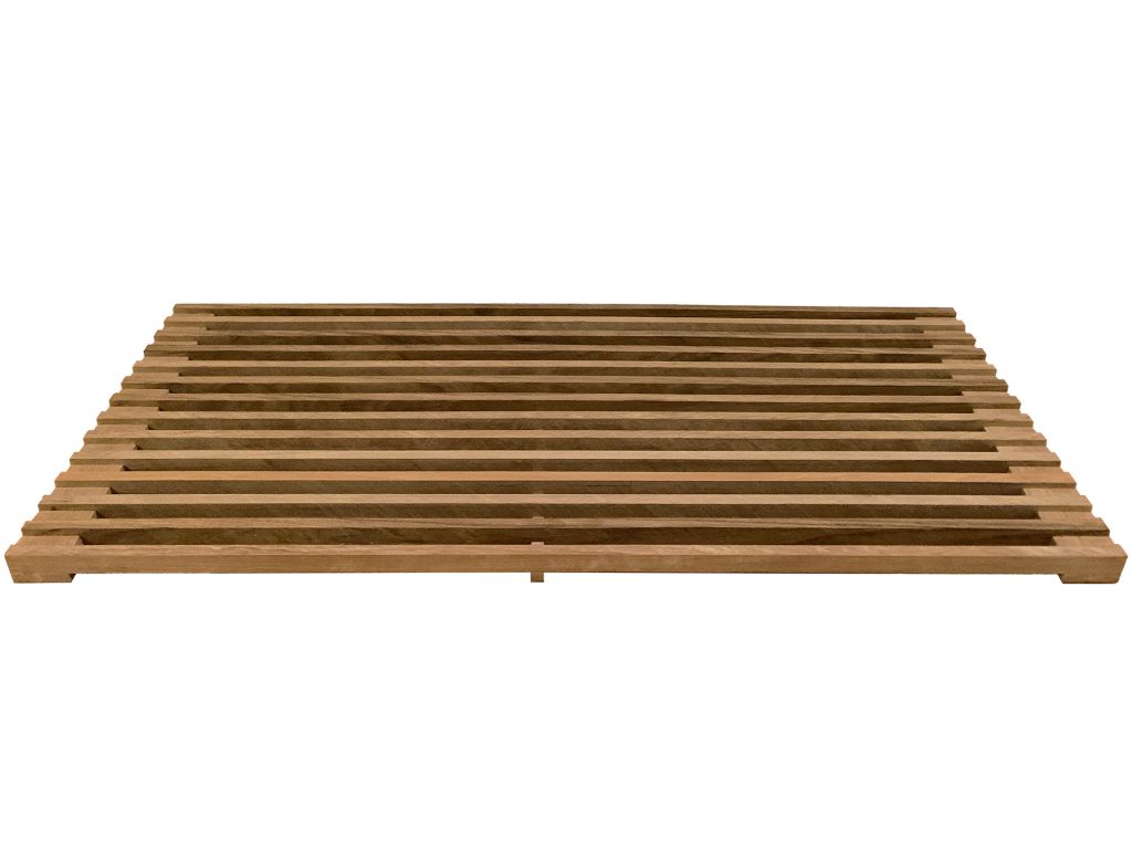 Front-Ansicht freigestellt Teak-Schuhablage ZTARK